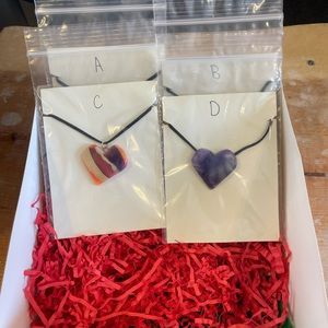 Resin heart shaped handmade necklaces
